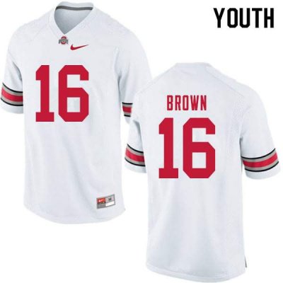 Youth Ohio State Buckeyes #16 Cameron Brown White Nike NCAA College Football Jersey February GLG7044RC